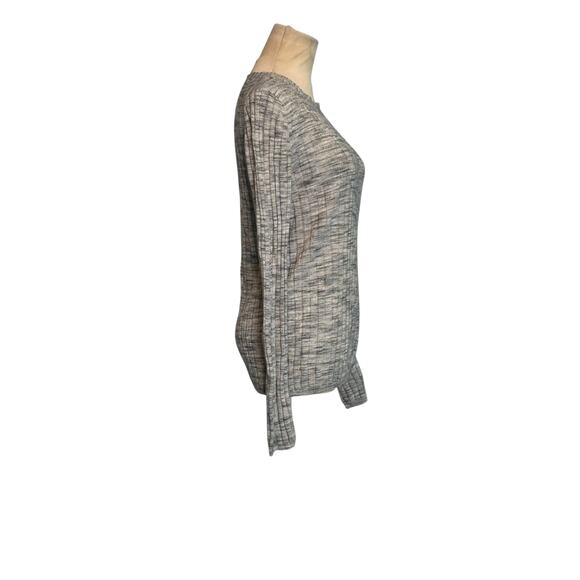 Banana Republic gray merino wool long sleeves ribbed knit top size M - Picture 6 of 13
